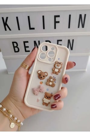 İphone 16 Pro Ayıcık Desen Kılıf Modeli