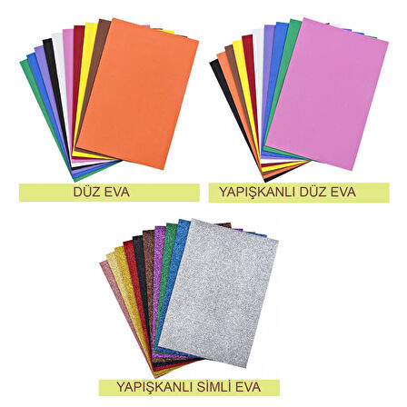 Nova Color 20x30 3 Lü Eva Seti (Düz Eva-Simli Eva-Simli Yapışkanlı)