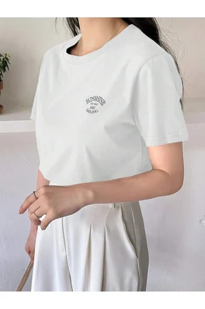 Unisex Sunshine Smiling Baskılı Tasarım Tshirt