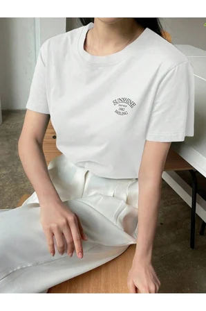 Unisex Sunshine Smiling Baskılı Tasarım Tshirt