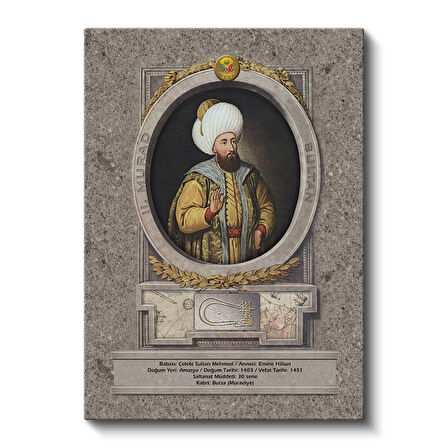 Çelebi Sultan Mehmed Fetret Devri Portre Kanvas Tablo