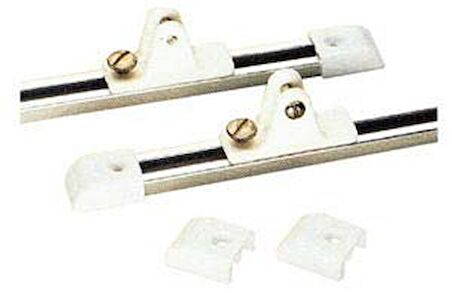 Tente ray sistemi, komple set, beyaz. 2 adet 90 cm alüminyum ray