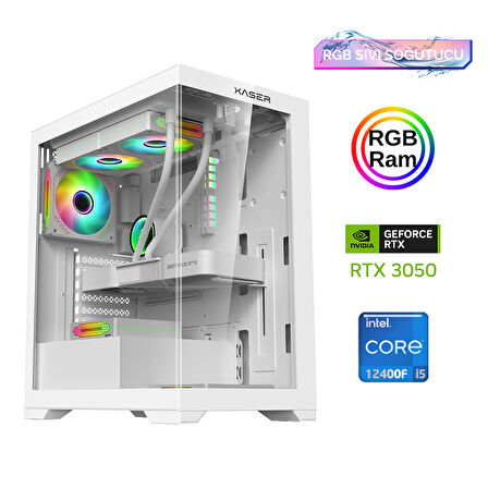 Xaser Xsr798 i5 12400F 16GB Ram 512GB M.2 NVMe SSD 6GB RTX3050 27"Curved 180Hz Sıvı Soğutma Oyuncu Bilgisayarı