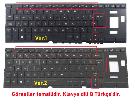 Asus GX501VI-XS74 Klavye Büyük Enter Işıklı V2