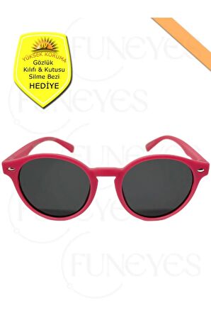 Pembe Çocuk Güneş Gözlüğü ( Mat Pembe ) 2-8 Yaş Polarize %100 Uv Korumalı Çocuk Güneş Gözlüğü
