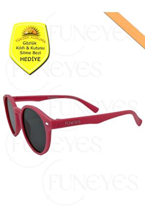 Pembe Çocuk Güneş Gözlüğü ( Mat Pembe ) 2-8 Yaş Polarize %100 Uv Korumalı Çocuk Güneş Gözlüğü