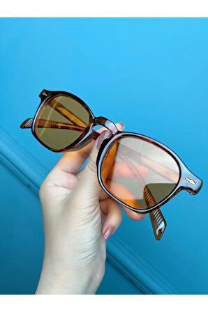 Güneş Gözlüğü Uv400 Korumalı Unisex Erkek Kadın Sunglasses Eyewear Yalı Çapkını Model Turuncu Cam