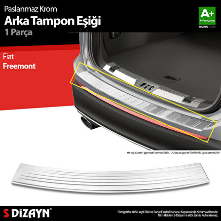 S-Dizayn Fiat Freemont Krom Arka Tampon Eşiği 2012 Üzeri A+ Kalite