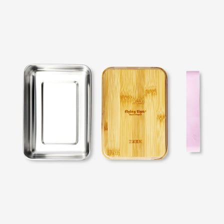 Flying Tiger Bambu Kapaklı Çelik Pembe Yemek Kabı