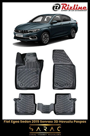 Rizline Fiat Egea Sedan 2022 Model 3D Havuzlu Paspas