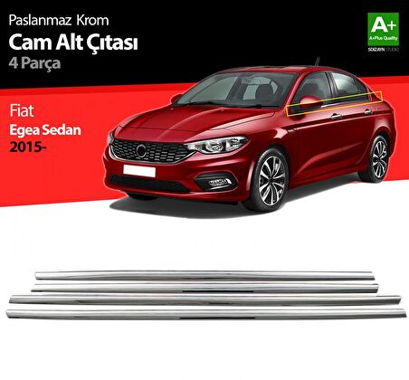 S-Dizayn Fiat Egea SD Krom Cam Çıtası 4 Prç. 2015 Üzeri