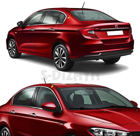 S-Dizayn Fiat Egea SD Krom Cam Üst Çıtası 4 Prç. 2015 Üzeri