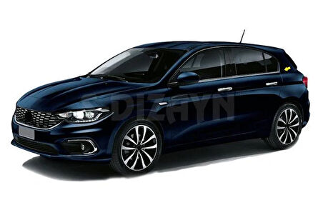 S-Dizayn Fiat Egea HB Krom Cam Çıtası 4 Prç. 2015 Üzeri (Mat Krom) A+ Kalite