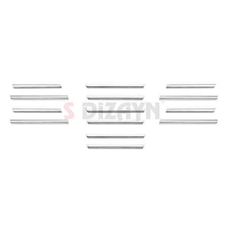 S-Dizayn Fiat Egea Krom Ön Tampon Alt Çıtası Diamond Model 14 Prç. 2020 Üzeri (Parlak Krom) A+ Kalite