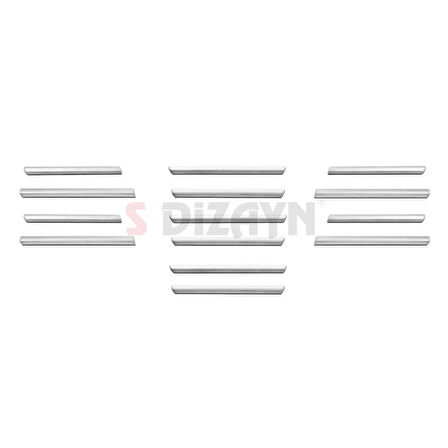 S-Dizayn Fiat Egea Krom Ön Tampon Alt Çıtası Diamond Model 14 Prç. 2020 Üzeri (Mat Krom) A+ Kalite