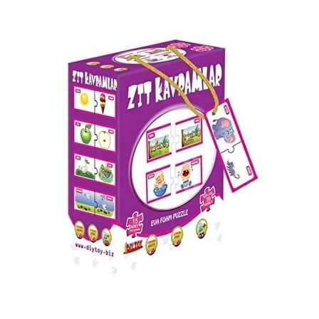 Zıt Kavramlar Puzzle - Eğitici Öğretici Puzzle - Zıt Kavramlar