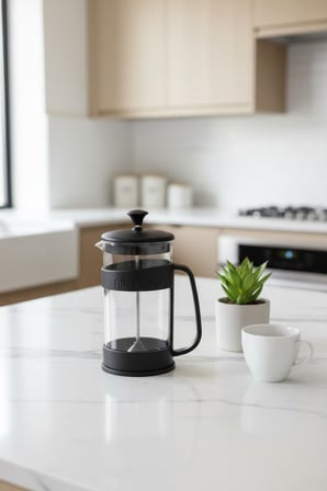 QLUX IDEAS 400 ml French Press Kahve Demleme Potu - BPA Free Plastik Gövde, Kolay Kullanım, Filtreli Bitki Çayı ve Kahve Demleyici
