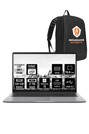 Asus ExpertBook P1 Intel Core i7 13620H 48GB 2TB SSD 15.6" FHD W11P Taşınabilir Bilgisayar & PER4 Çanta