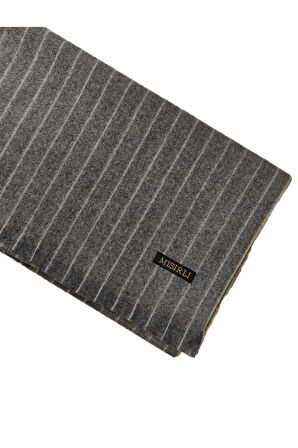 Mısırlı Eşarpları Erkek Yünlü Çizgili Kaşkol ( Atkı )