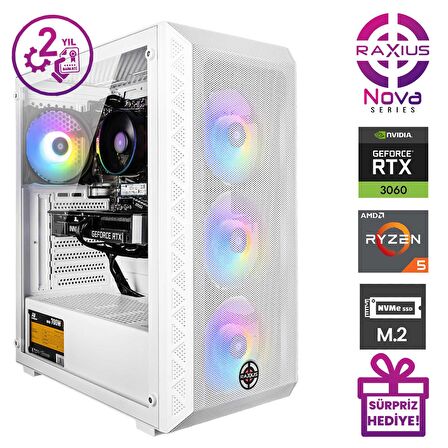 Raxius Nova G2 R5 3060-5600A5 Ryzen5 5600 32GB 1TBSSD RTX3060 FreeDOS Gaming Masaüstü Bilgisayar