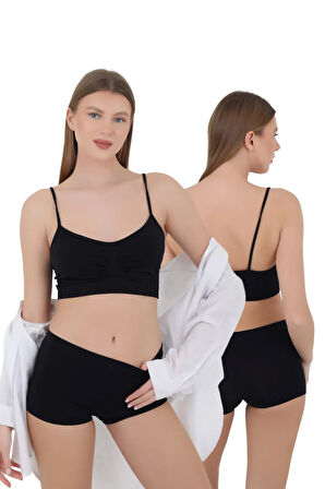 Mikro Fiber Kadın Kısa Boxer 1'Lİ Özel Paket - Siyah, Beyaz, Ten | S/M, L/XL