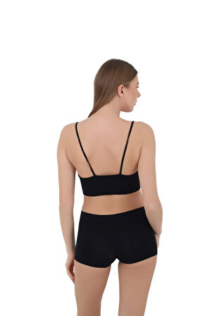 Mikro Fiber Kadın Kısa Boxer 1'Lİ Özel Paket - Siyah, Beyaz, Ten | S/M, L/XL