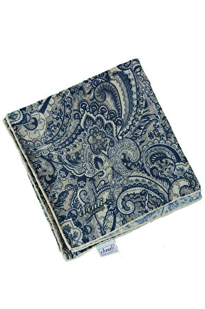 Ebruli Pamuklu Etnik Desenli Soft Eşarp – 90x90 cm