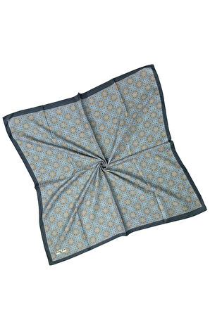 Ebruli Pamuklu Etnik Desenli Soft Eşarp – 90x90 cm