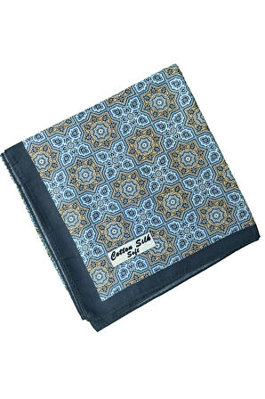 Ebruli Pamuklu Etnik Desenli Soft Eşarp – 90x90 cm