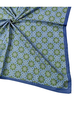 Ebruli Pamuklu Etnik Desenli Soft Eşarp – 90x90 cm