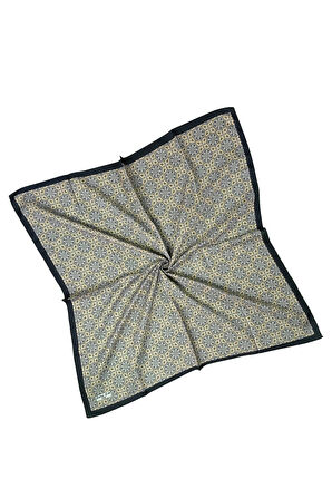 Ebruli Pamuklu Etnik Desenli Soft Eşarp – 90x90 cm