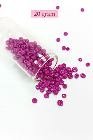 Dökme Cam Kum Boncuk Büyük Boy (6/0) 4 mm - 20 Gram - Eflatun - BNC102