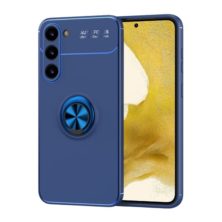 Samsung Galaxy S23 Plus Ultra Koruma Sağlayan Stant Özellikli Yüzüklü Ravel Silikon Kılıf