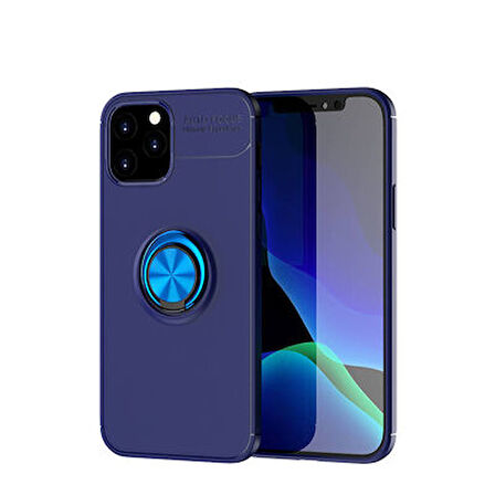iPhone 12 Pro Max Ultra Koruma Sağlayan Stant Özellikli Yüzüklü Ravel Silikon Kılıf