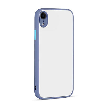 iPhone XR Kenarları Renkli Arkası Buğulu Şık Hux Silikon Kılıf