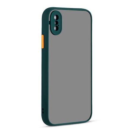 iPhone XS Max Kenarları Renkli Arkası Buğulu Şık Hux Silikon Kılıf