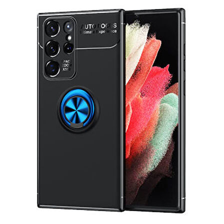 Samsung Galaxy S22 Ultra  Kılıf Yüzüklü Sağlam Esnek Ringo Silikon Kapak