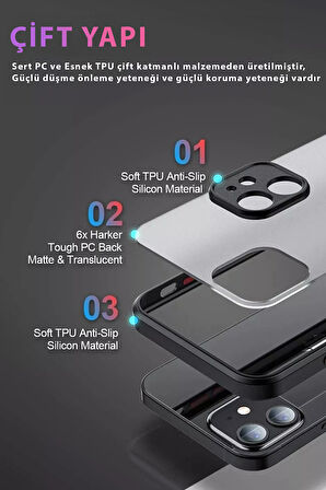 iPhone 11 Kılıf Sade Mat Görünümlü Vulcan Silikon Kapak
