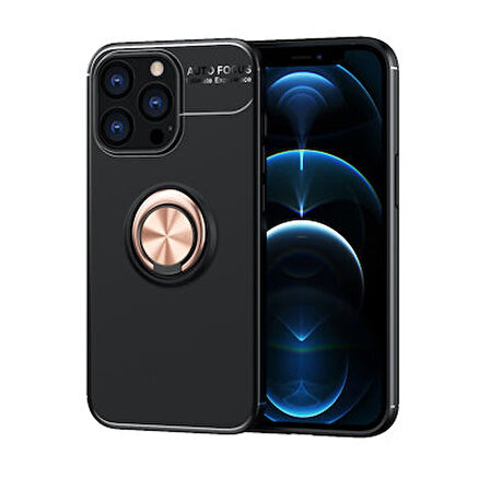 iPhone 13 Pro Max  Kılıf Yüzüklü Sağlam Esnek Ringo Silikon Kapak