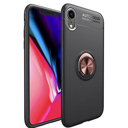 iPhone XR  Kılıf Yüzüklü Sağlam Esnek Ringo Silikon Kapak