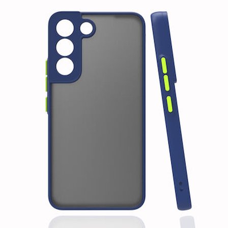 Samsung Galaxy S22 Plus Kılıf Kenarları Renkli Sert Yapılı Şık Silikon Kapak RYC/Hux