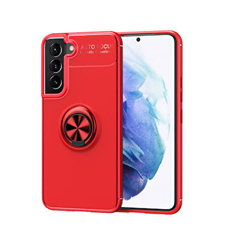 Samsung Galaxy S22 Plus Kılıf Yüzüğü Stant ve Araç Tutucu Olabilen Şık Esnek Premium Silikon Kapak RYC/Ravel