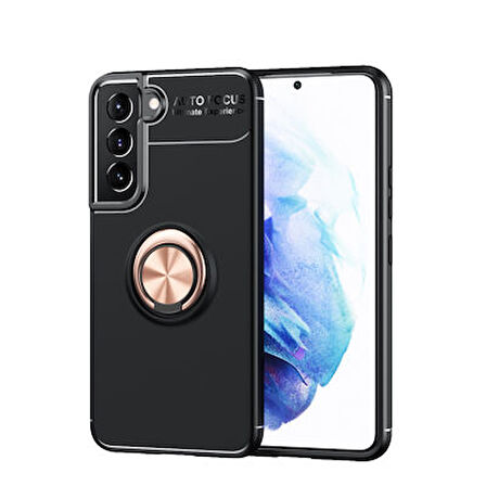 Samsung Galaxy S22 Kılıf Yüzüğü Stant ve Araç Tutucu Olabilen Şık Esnek Premium Silikon Kapak RYC/Ravel