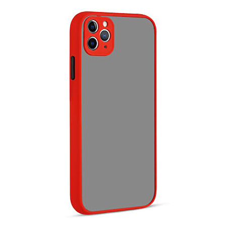 iPhone 11 Pro Max Kılıf Arkası Buğulu Kenarları Renkli Sert Premium Silikon Kapak RCV/Hux