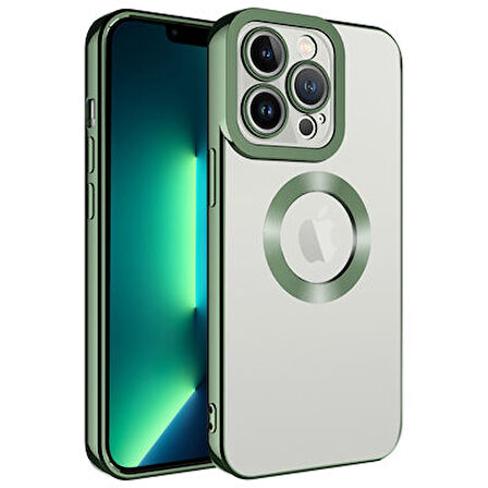 iPhone 12 Pro Kılıf Kenarları Lazer Renkli ve Logo Detaylı Şık Esnek Premium Silikon Kapak RYC/Omega