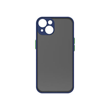 iPhone 14 Kılıf Arkası Buğulu Kenarları Renkli Sert Premium Silikon Kapak RCV/Hux