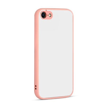 iPhone SE 2020 Kılıf Arkası Buğulu Kenarları Renkli Sert Premium Silikon Kapak RCV/Hux