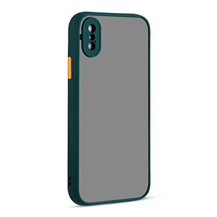 iPhone XS Max Kılıf Kenarları Renkli Sert Yapılı Şık Silikon Kapak RYC/Hux