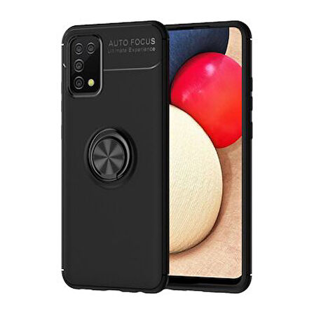 Samsung Galaxy A02S Ultra Koruma Sağlayan Stant Özellikli Yüzüklü Ravel Silikon Kılıf
