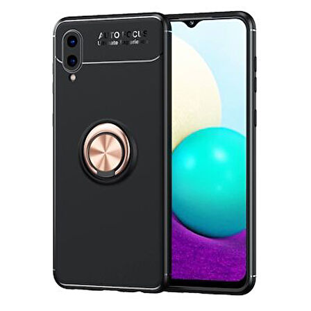 Samsung Galaxy A02  Kılıf Yüzüklü Sağlam Esnek Ringo Silikon Kapak